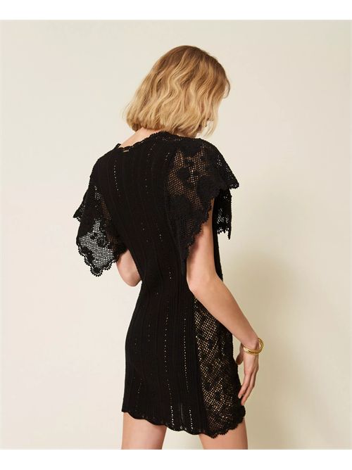 Abito corto in maglia a fiori TWINSET | TT3160/00006